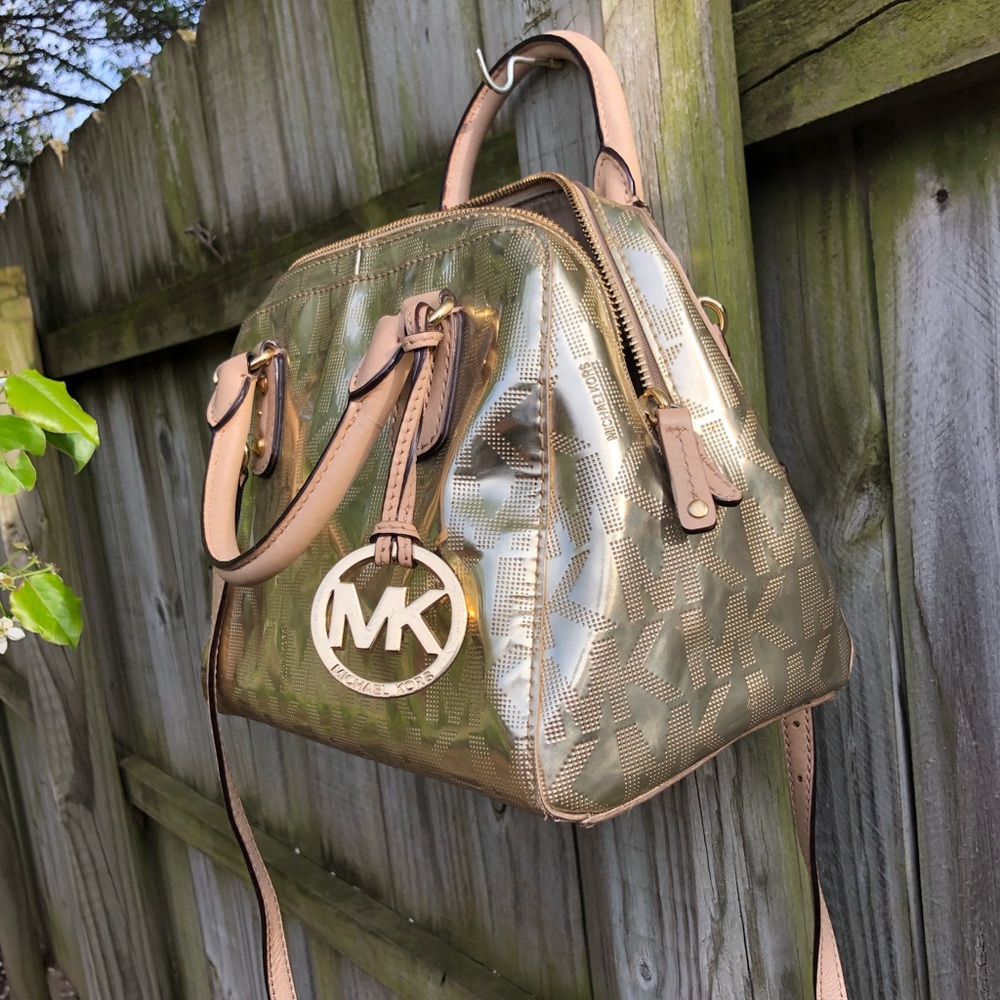 Metallic Gold Michael Kors Bucket Bag